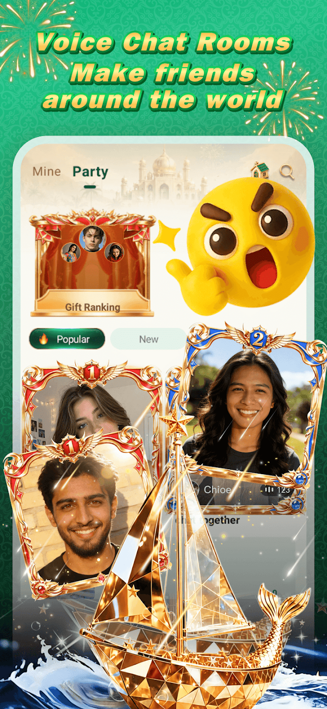 Voice chat rooms in Tafi Star